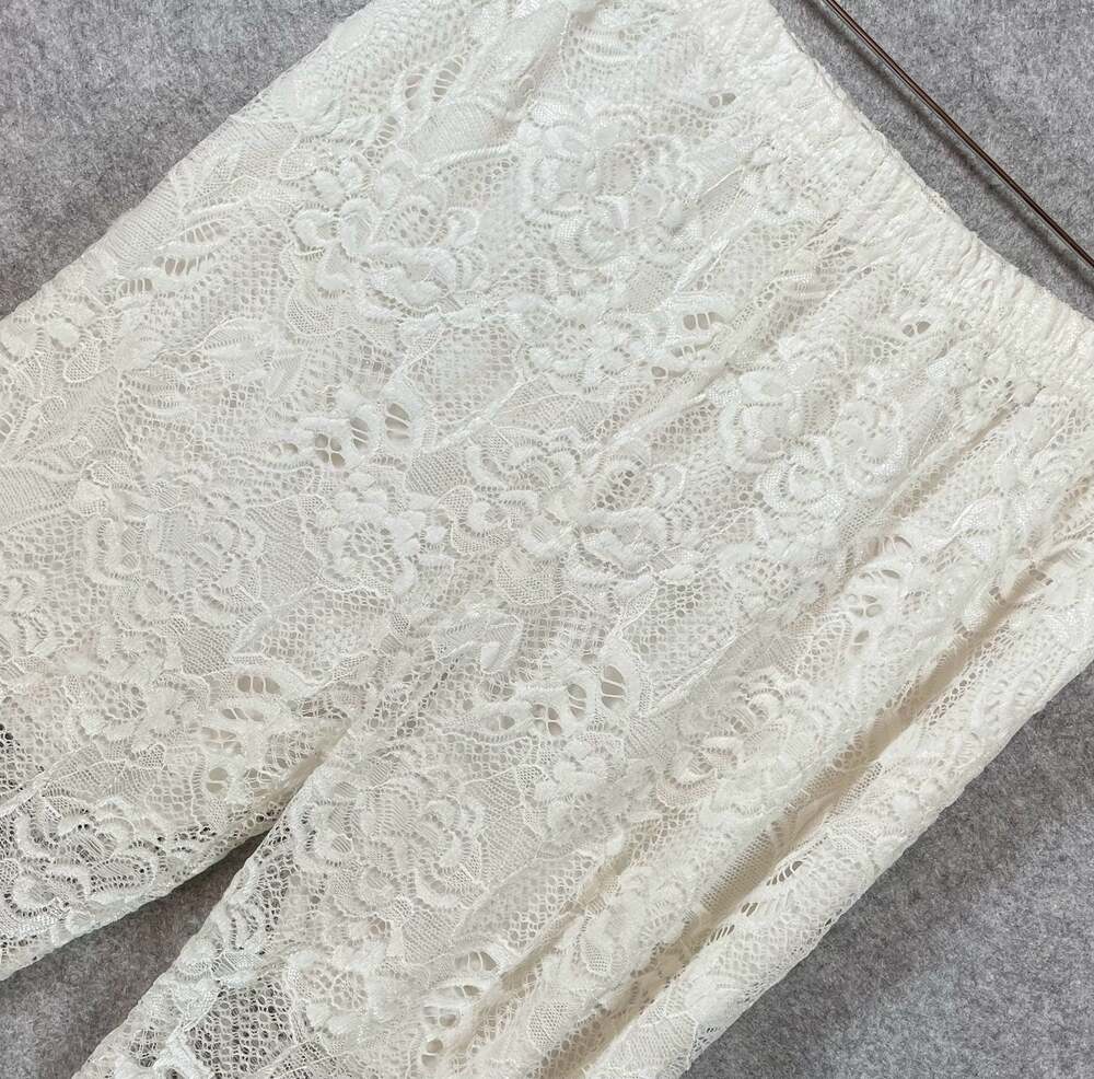 White Floral Lace Leggings Size S/M